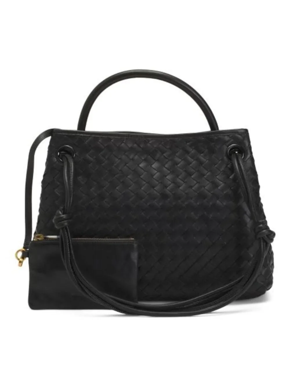 WALTER BAKER Leather Hazel Hand Woven Multi Compartment Tote With Straps
